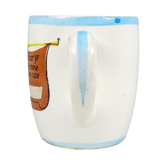 Nasco Japan “Hear Ye” Child’s Mug 1940s Ceramic Trumpet Banner Cup - Picture 2 of 7